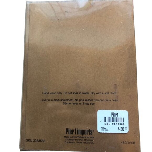 Pier 1 Cheese Knife Set 3 pc in Amber Green Blown Glass  In Original Box - Picture 4 of 5